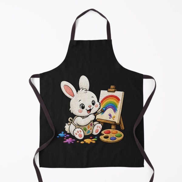 Item preview, Cute Bunny Painting Rainbow Kawaii Embroidery Patch designed and sold by ColorSplash123.