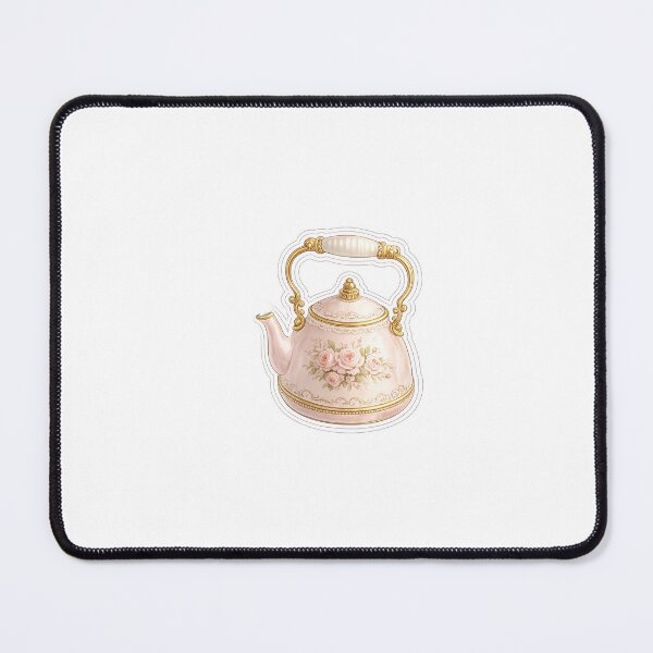 Item preview, Vintage Pink Tea Kettle Sticker | Rose Gold Floral Teapot | Coquette Tea Aesthetic designed and sold by PawsAndpetalstudio.
