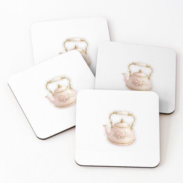 Item preview, Vintage Pink Tea Kettle Sticker | Rose Gold Floral Teapot | Coquette Tea Aesthetic designed and sold by PawsAndpetalstudio.