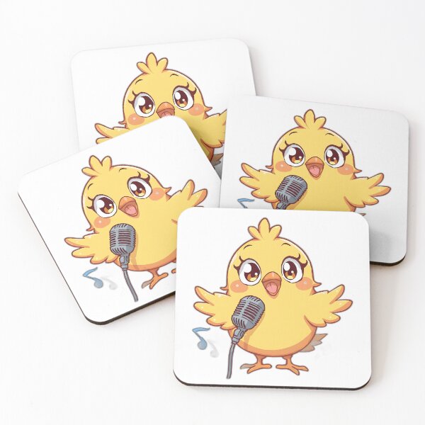 Item preview, Cute Singing Canary with Microphone | Kawaii Yellow Bird Music Lover designed and sold by dreamz-world.