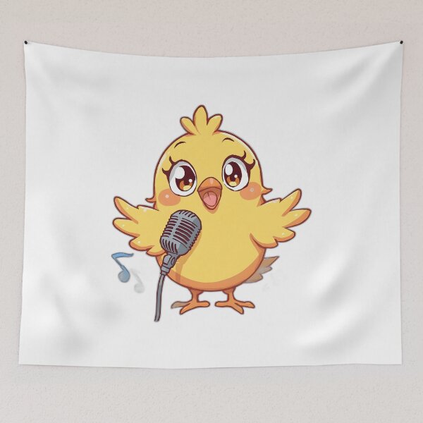 Item preview, Cute Singing Canary with Microphone | Kawaii Yellow Bird Music Lover designed and sold by dreamz-world.