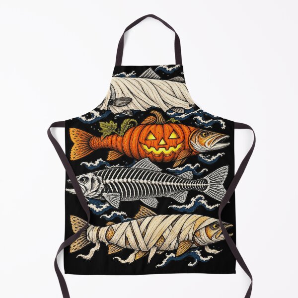 Item preview, Spooky Halloween Fish Mummy Pumpkin Skeleton Fishing Trout designed and sold by haitrieuic96.