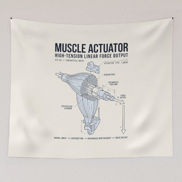 Item preview, Muscle Actuator - Kinesiology Mechanical Blueprint designed and sold by SplashTastic.