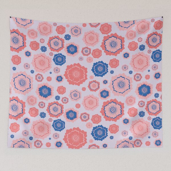 Item preview, Pink and Blue Floral Seamless Pattern designed and sold by prapapon.