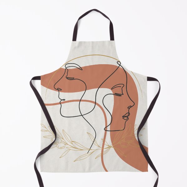 Item preview, Boho minimalist line art faces and olive branch abstract poster on linen texture background designed and sold by Diseño que alegran tu día.