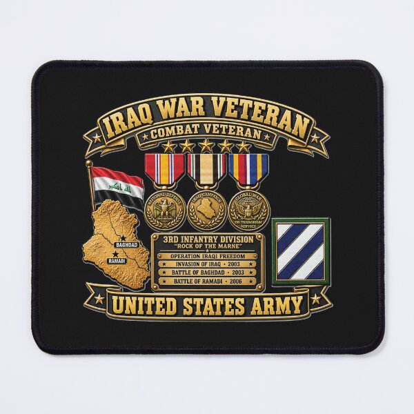 Item preview, Army - Iraq War Veteran - Ribbon Bar - Map - SSI - 3rd Infantry Division - 3D - Enhanced designed and sold by Military Insignia Products.