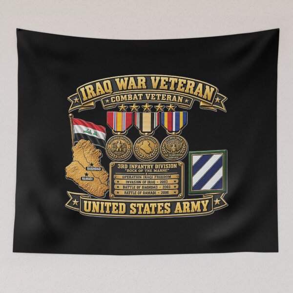 Item preview, Army - Iraq War Veteran - Ribbon Bar - Map - SSI - 3rd Infantry Division - 3D - Enhanced designed and sold by Military Insignia Products.