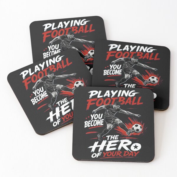 Item preview, Playing Football Become Hero Motivational Sports Soccer Art designed and sold by CloudyCatArt.