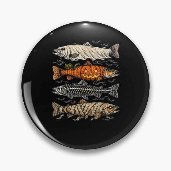 Item preview, Halloween Trout Fish Ghost Pumpkin Skeleton Mummy  designed and sold by Juansustait.