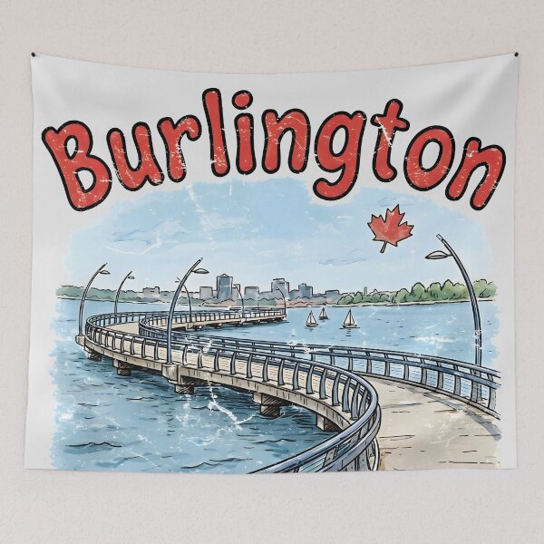 Item preview, Burlington Ontario Canada Cute Color Landscape Skyline designed and sold by HowToCanadian.