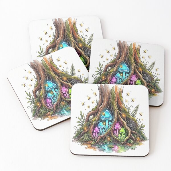 Item preview, Magical Glowing Mushrooms in Enchanted Forest Tree designed and sold by Breezes-of-Ida.