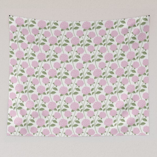 Item preview, Pink Painterly Botanical Trailing Hydrangea Romantic Floral Cottagecore designed and sold by Lilac Blooms Designs.