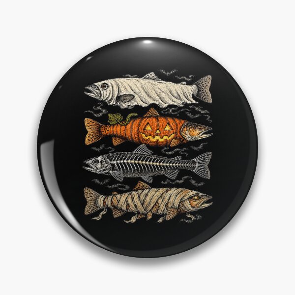 Item preview, Halloween Trout Fish Ghost Pumpkin Skeleton Mummy  designed and sold by MatherFisher.