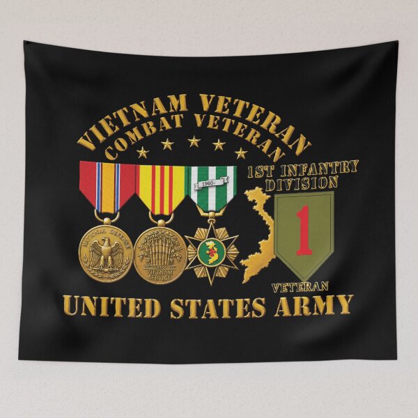 Item preview, Army - Vietnam  Vet - w Medals - VN - 1st Infantry Division - 3D Enhanced X 300 designed and sold by Military Insignia Products.