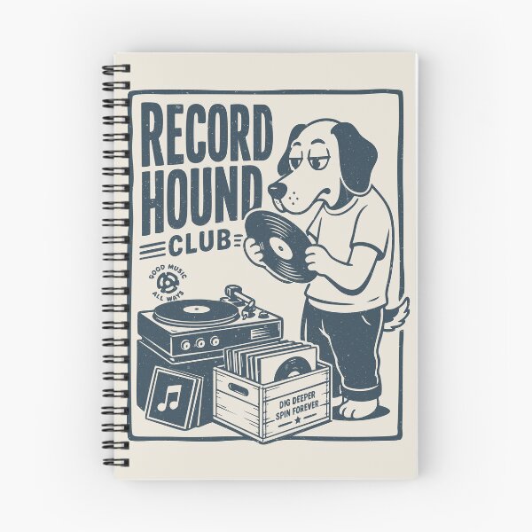 Item preview, Record Hound Club Vintage Vinyl Collector Retro Music designed and sold by CamaleonDesigns.