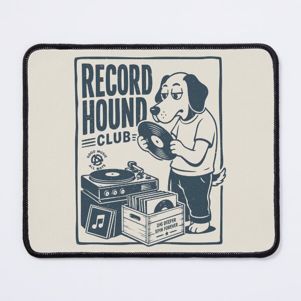 Item preview, Record Hound Club Vintage Vinyl Collector Retro Music designed and sold by CamaleonDesigns.