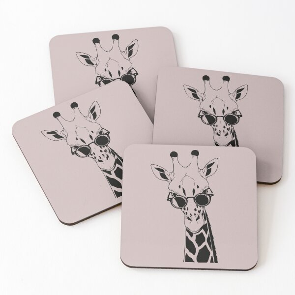 Item preview, Summer Funny Giraffe Sunglasses Black Ink Art designed and sold by alenaz.