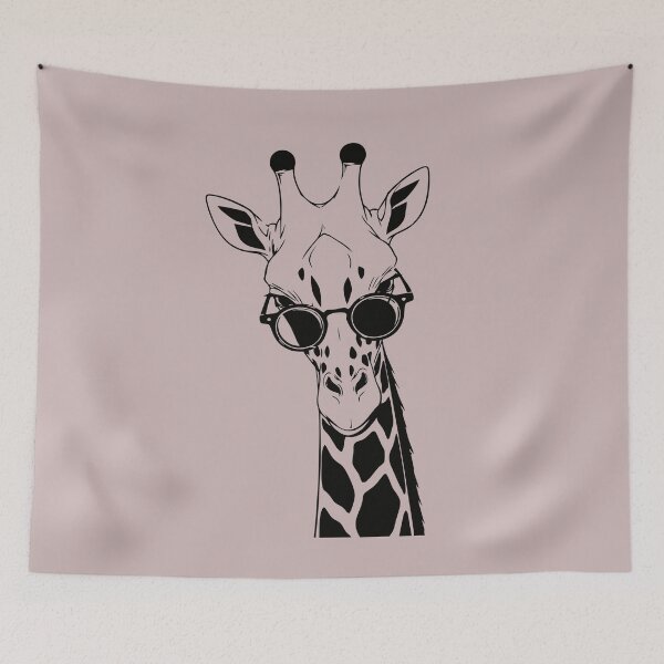 Item preview, Summer Funny Giraffe Sunglasses Black Ink Art designed and sold by alenaz.