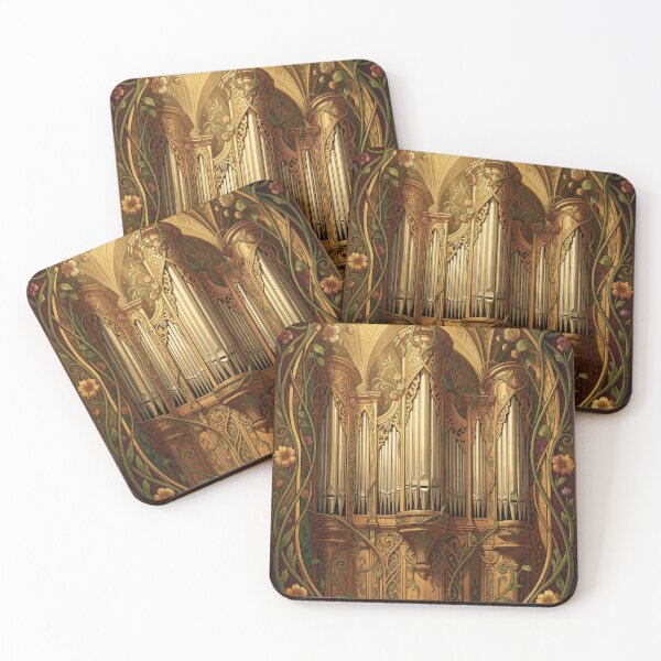 Item preview, Golden Organ Art Nouveau Botanical Frame designed and sold by pinkal.