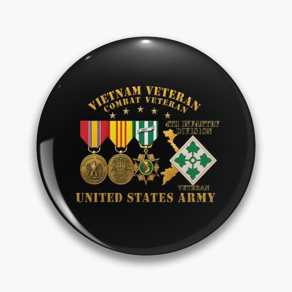 Item preview, Army - Vietnam  Vet - w Medals - VN - 4th Infantry Division - 3D Enhanced X 300 designed and sold by Military Insignia Products.