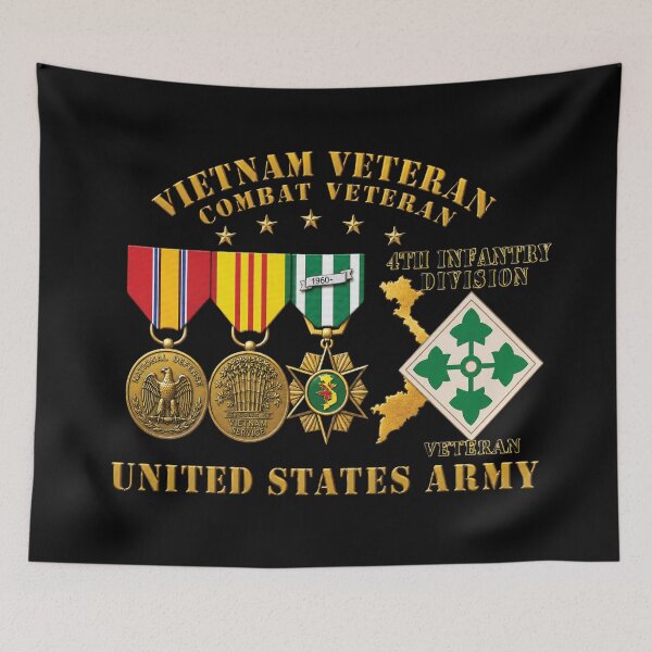 Item preview, Army - Vietnam  Vet - w Medals - VN - 4th Infantry Division - 3D Enhanced X 300 designed and sold by Military Insignia Products.