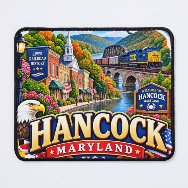 Item preview,  Hancock Maryland USA Travel Label   designed and sold by PaintMeWorld.