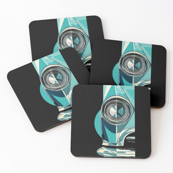Item preview, Retro Teal Car Headlight – Geometric Vintage Automotive Art Design designed and sold by GeoBeast.