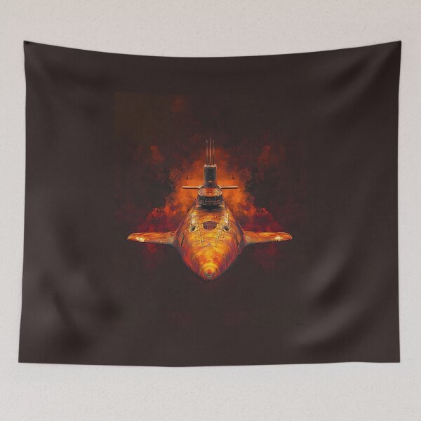 Item preview, 3d Render Of Retro Submarine, Warm Orange designed and sold by Checho30.