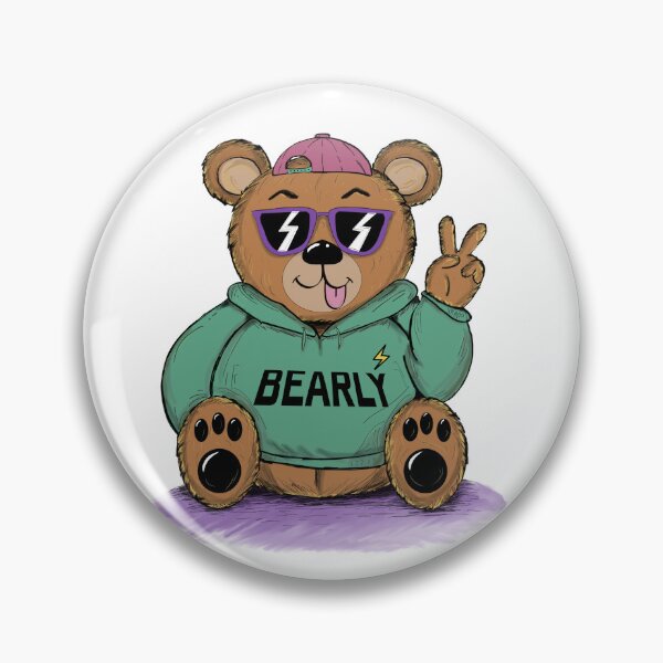 Item preview, Cool Bearly Teddy Bear – Hand-drawn Digital Art & Wallpaper designed and sold by MyVisionaryHuez.