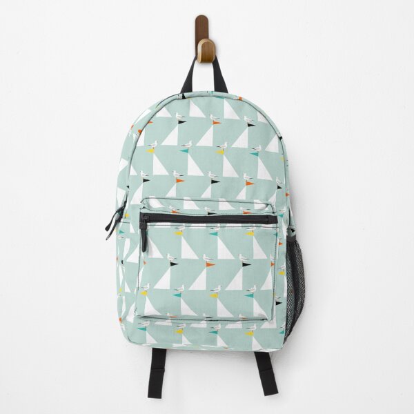 Item preview, Seagulls and Sails Pattern on Eau de Nil Green designed and sold by Pinkdeer Designs.