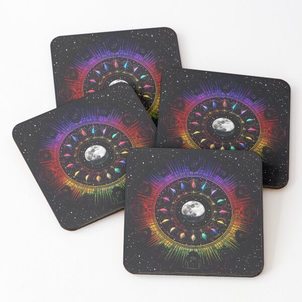Item preview, 3d Render: Moon Phases Mandala, Vibrant Rainbow designed and sold by Checho30.
