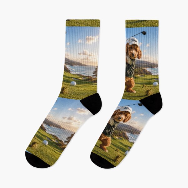 Item preview, Cockapoo Golfer on Coastal Fairway designed and sold by Paul Thompson Photography.