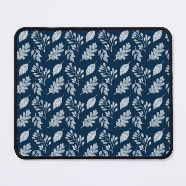 Item preview, Navy Blue Light Leaf Pattern | Moody Aesthetic Botanical Art designed and sold by Jyoti Digital Artist.