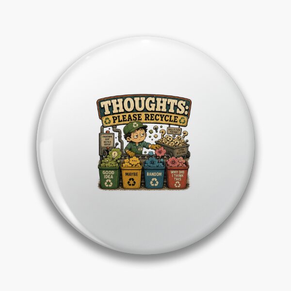 Item preview, Thoughts Please Recycle – Funny Overthinking & Random Thoughts designed and sold by NarpLTD.