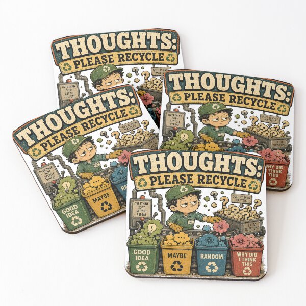 Item preview, Thoughts Please Recycle – Funny Overthinking & Random Thoughts designed and sold by NarpLTD.