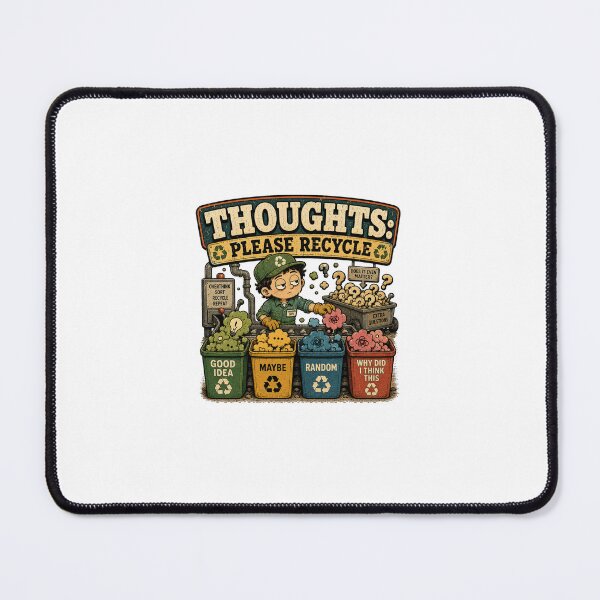Item preview, Thoughts Please Recycle – Funny Overthinking & Random Thoughts designed and sold by NarpLTD.