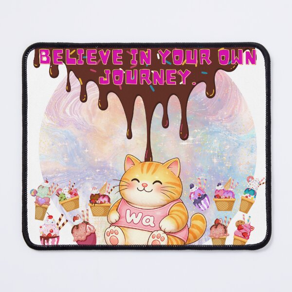 Item preview, Believe in Your Own Journey – Kawaii Tabby Cat with Ice Cream designed and sold by Wawa5656.