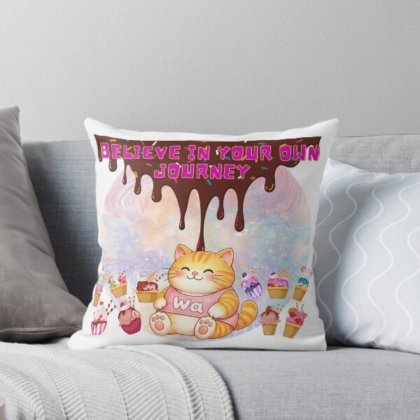 Item preview, Believe in Your Own Journey – Kawaii Tabby Cat with Ice Cream designed and sold by Wawa5656.