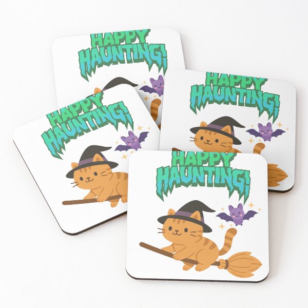 Item preview, Happy Haunting Cute Cat Witch Halloween Art designed and sold by     Sela Art .