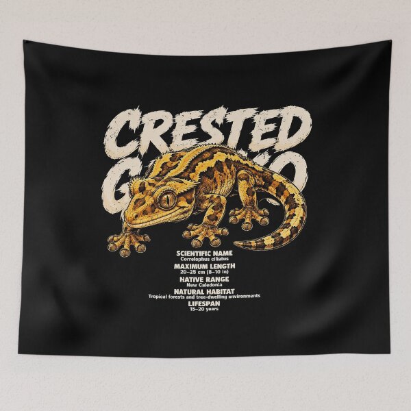 Item preview, Crested Gecko Illustration with Scientific Facts designed and sold by rafaeltto.