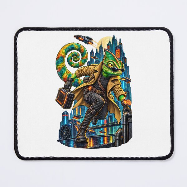 Item preview, Cyberpunk Chameleon Spy | Futuristic Lizard Secret Agent Sci Fi Gift designed and sold by MrDev.
