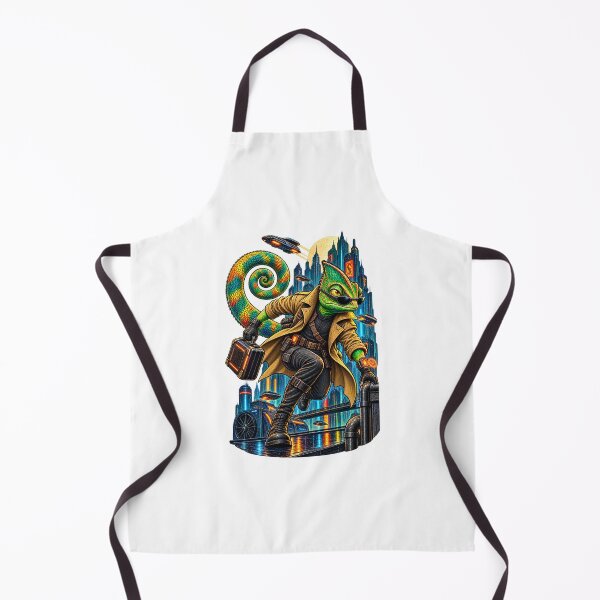 Aperçu de l'œuvre Cyberpunk Chameleon Spy | Futuristic Lizard Secret Agent Sci Fi Gift créée et vendue par MrDev.