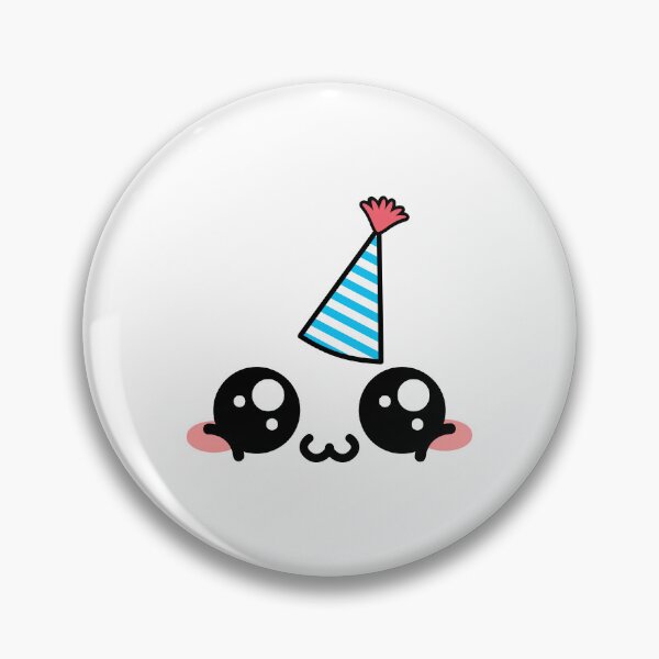 Item preview, Cute kawaii blushing happy owo face with birthday hat designed and sold by BlushyPrint.