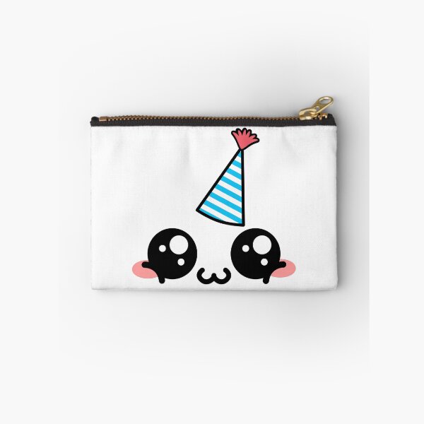 Item preview, Cute kawaii blushing happy owo face with birthday hat designed and sold by BlushyPrint.