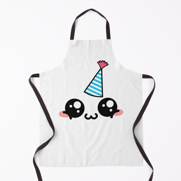 Item preview, Cute kawaii blushing happy owo face with birthday hat designed and sold by BlushyPrint.