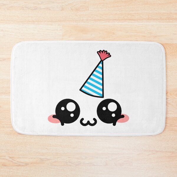 Item preview, Cute kawaii blushing happy owo face with birthday hat designed and sold by BlushyPrint.