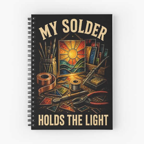 Item preview, My Solder Holds The Light Vintage Stained Glass Maker Design designed and sold by Gustavo Navarro.