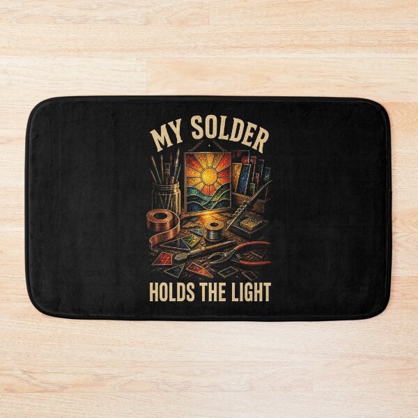 Item preview, My Solder Holds The Light Vintage Stained Glass Maker Design designed and sold by Gustavo Navarro.