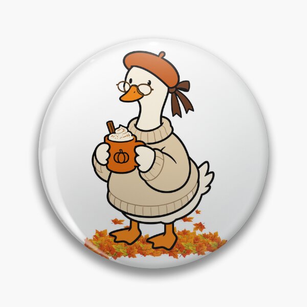 Item preview, Cozy Autumn Goose with Pumpkin Spice Latte Art designed and sold by     Sela Art .