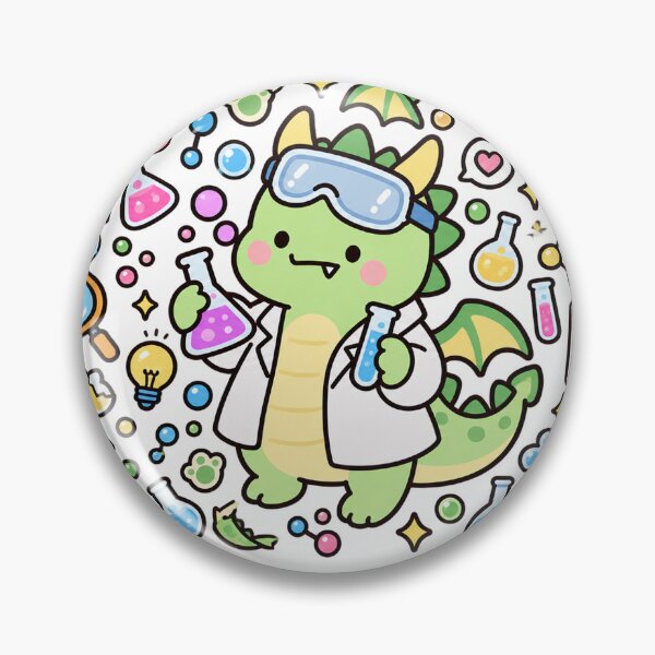 Aperçu de l'œuvre Laboratoire de chimie d'un dragon scientifique mignon et kawaii créée et vendue par EntropyThreads.
